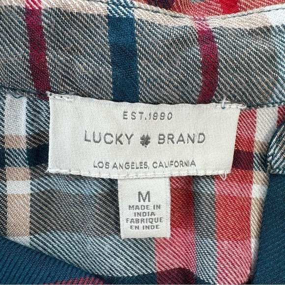 Lucky Brand  button down shirt with long sleeves, lightweight plaid fabric - Picture 9 of 11